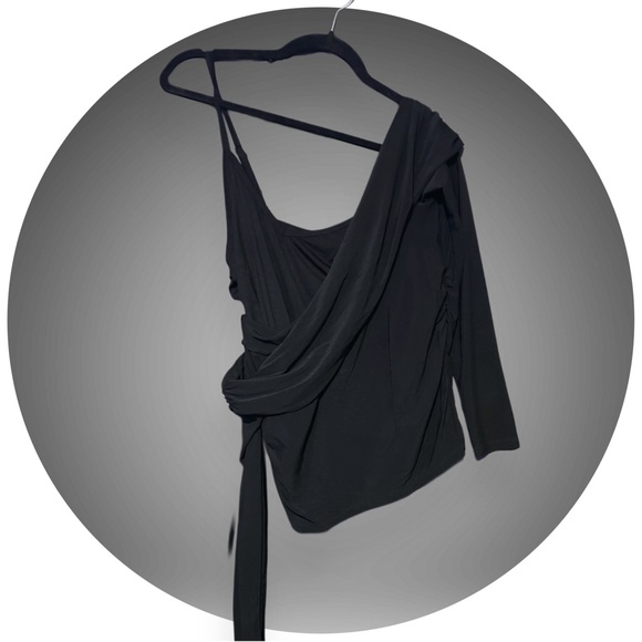 BOGO TORRID BLACK NWOT Mesh Off Shoulder Side Cinch Top - Picture 3 of 8